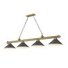 Z-Lite Cordon 4 Light Billiard, Rubbed Brass & Bronze 2306-4RB-BRZ15